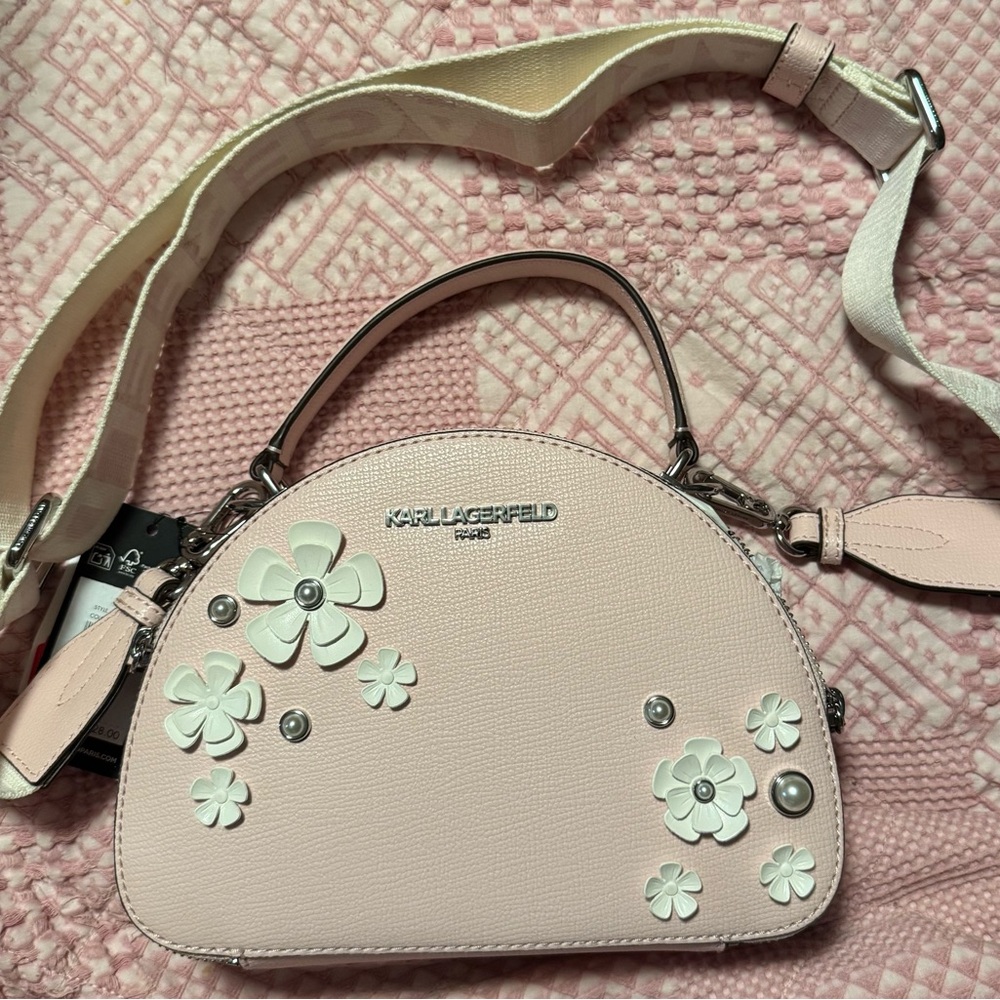 Woman’s Karl Lagerfeld Paris Pink Crossbody Bag New with Tags- MSRP $228
